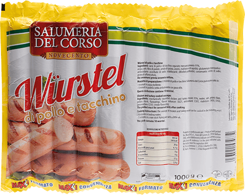 SALUMERIA DEL CORSO WURSTEL DI POLLO E TACCHINO